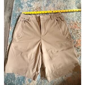 MIER Travel Hiking Shorts Mens 32 Khaki Zip Pocket